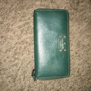 kate spade dark green wallet
